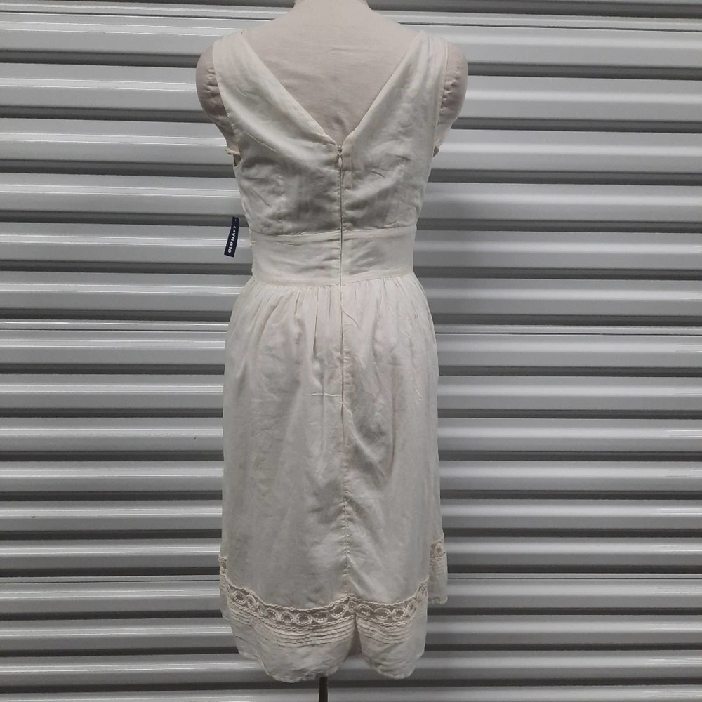 Old Navy Dress Women's Size 2 Off White Sleeveless Embroidered Casual Cotton - Picture 4 of 10